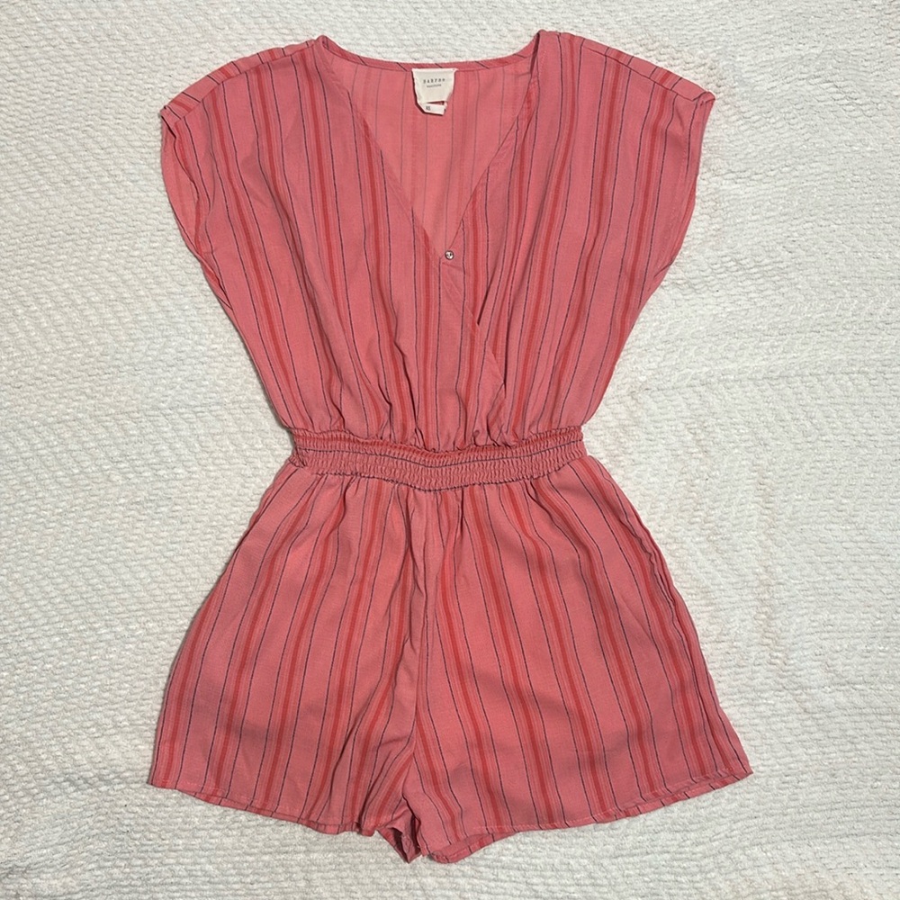 NEW. Harper Heritage pink striped romper - XS
